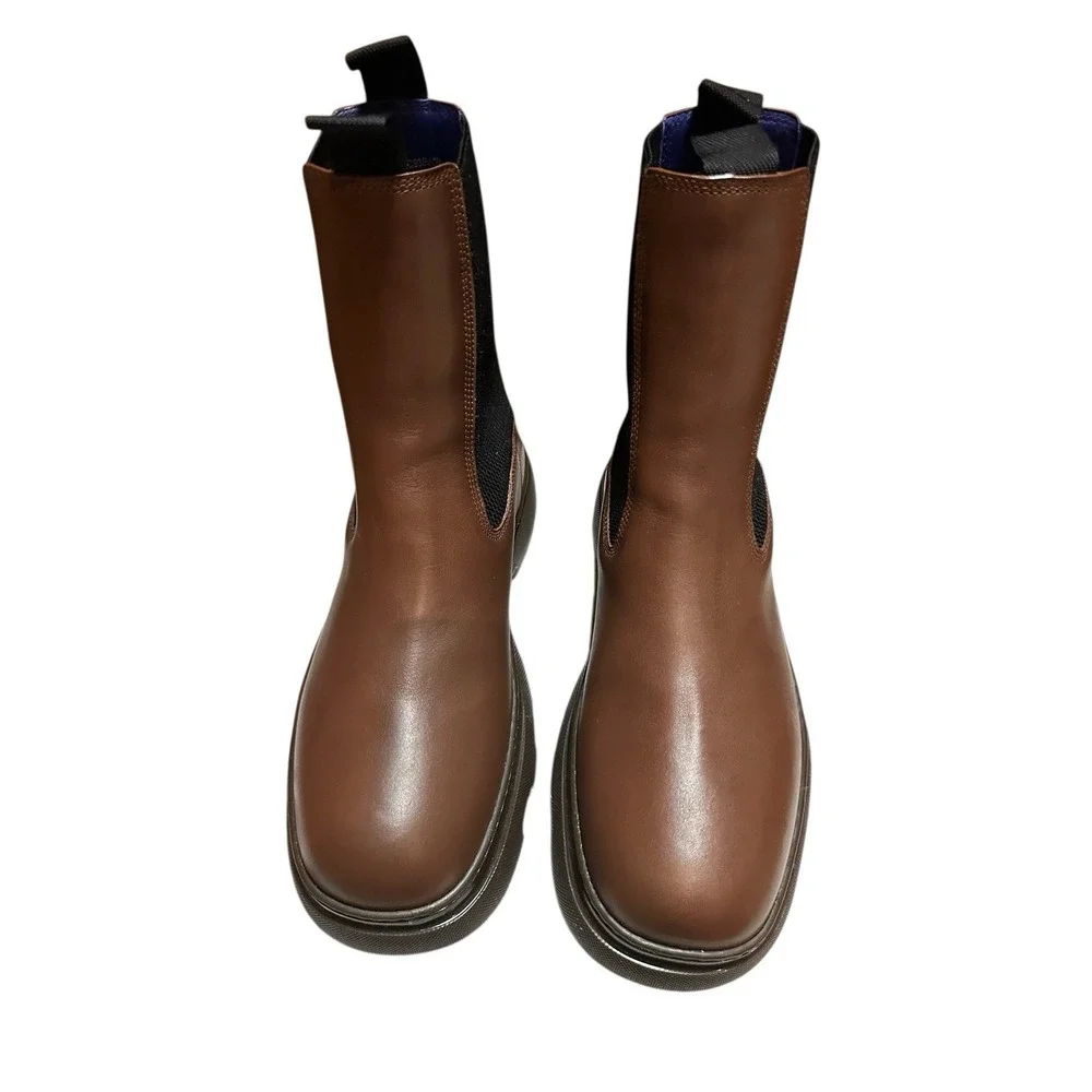 Burberry Creeper Chelsea Boots Walnut 40.5 EU / 7.5 US‎ Men's Leather MSRP $1290